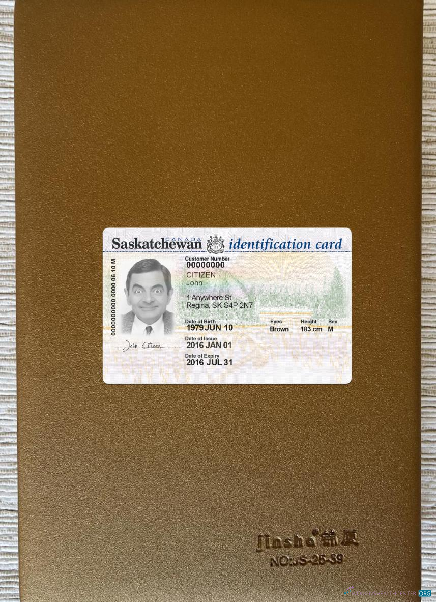 Download Canada Saskatchewan ID photolook front Photoshop template